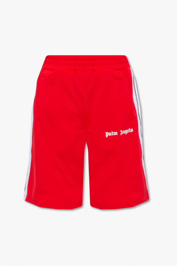 【関税＆送料込み】Palm Angels Shorts Palm Angels embroidered-logo Track Shorts | Black | FARFETCH JO
